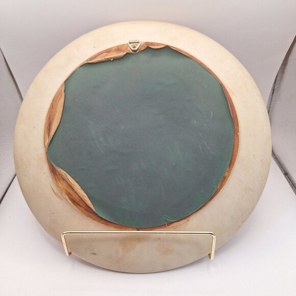 VINTAGE 1950'S BOSSONS ENGLAND HAND PAINTED CHALKWARE WALL PLATE 3D DAFFODILS - Picture 2 of 11